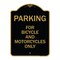 Signmission Parking for Bicycles and Motorcycles Only, Black & Gold Aluminum Sign, 18" x 24", BG-1824-23448 A-DES-BG-1824-23448 - alternate 1